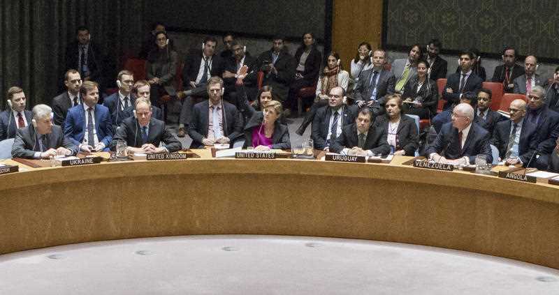 United States Ambassador to the United Nations, votes to abstain during a U.N. Security Council vote on condemning Israel's settlements in the West Bank and east Jerusalem. United States Ambassador to the United Nations, votes to abstain during a U.N. Security Council vote on condemning Israel's settlements in the West Bank and east Jerusalem.