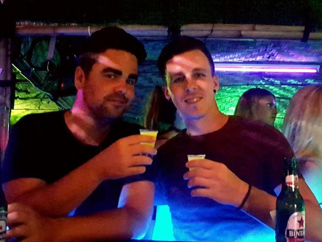 Dave and a mate soak up the Bali night-life. Dave and a mate soak up the Bali night-life.
