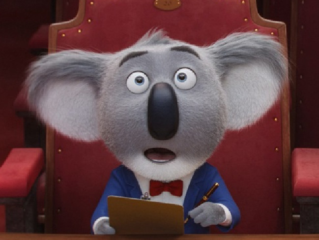 Matthew McConaughey voices koala Buster Moon in Sing. Matthew McConaughey voices koala Buster Moon in Sing.