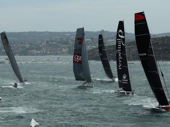 The leaders charge through Sydney Heads in 2015. The leaders charge through Sydney Heads in 2015.