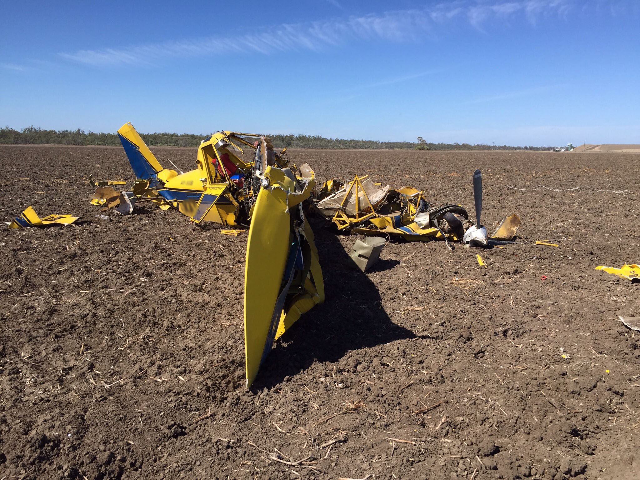 The scene of the crash in the Goondiwindi region. The scene of the crash in the Goondiwindi region.
