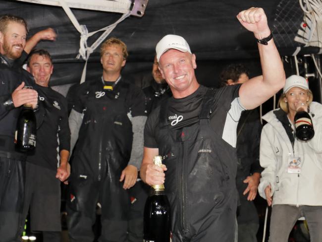 Skipper/Owner Anthony Bell celebrates his the with the crew. Picture: Richard Jupe Source: News Corp Australia Skipper/Owner Anthony Bell celebrates his the with the crew. Picture: Richard Jupe Source: News Corp Australia