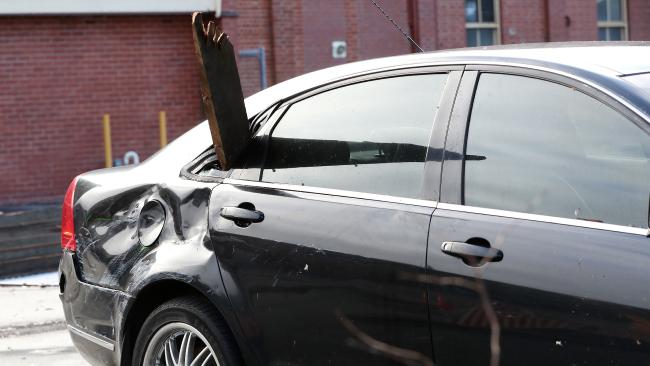Homes and vehicles were damaged as the result of wild winds. Picture: Calum Robertson Homes and vehicles were damaged as the result of wild winds. Picture: Calum Robertson