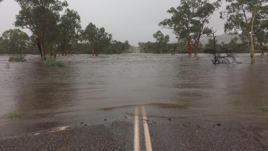 Flooding at Ellery Creek in Central Australia. Picture: Facebook Flooding at Ellery Creek in Central Australia. Picture: Facebook