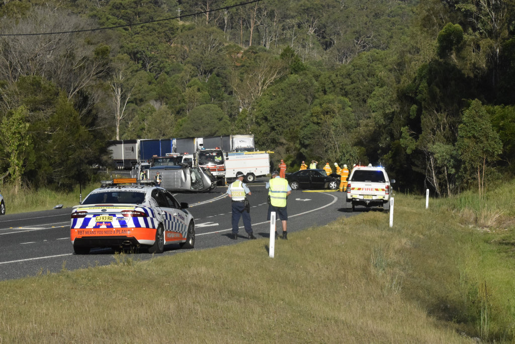 TRAGIC: The scene of the fatal two-car collision at Sheehys Ln, Tyndale. TRAGIC: The scene of the fatal two-car collision at Sheehys Ln, Tyndale.