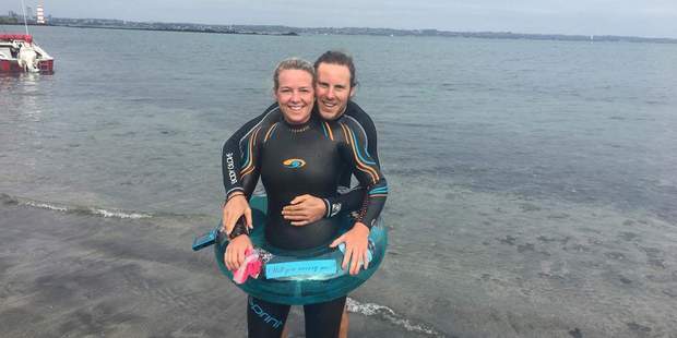 Aimee Spicer and Vincent Schouppe got engaged with a ring of a different variety. Photo / supplied
Aimee Spicer and Vincent Schouppe got engaged with a ring of a different variety. Photo / supplied