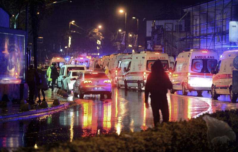 Medics and security officials work at the scene after an attack at a popular nightclub in Istanbul, early Sunday, Jan. 1, 2017. Medics and security officials work at the scene after an attack at a popular nightclub in Istanbul, early Sunday, Jan. 1, 2017.