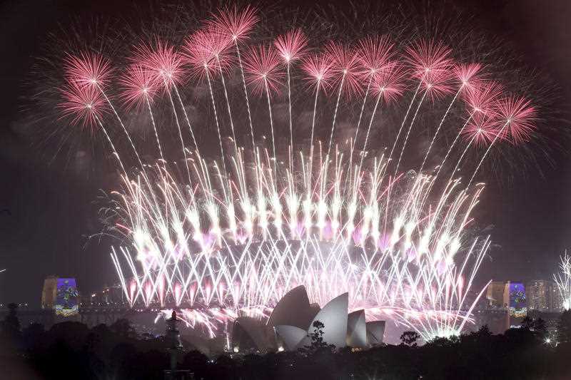 Fireworks explode over the Sydney Opera House and Harbour Bridge as New Year's celebrations are underway in Sydney, Australia, Sunday, Jan. 1, 2017. Fireworks explode over the Sydney Opera House and Harbour Bridge as New Year's celebrations are underway in Sydney, Australia, Sunday, Jan. 1, 2017.