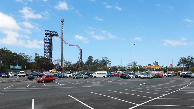 The carpark at Dreamworld yesterday.
The carpark at Dreamworld yesterday.