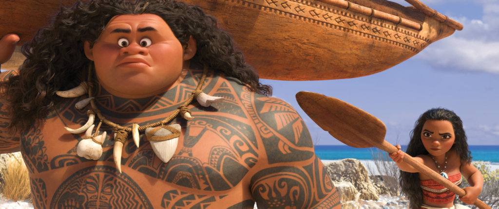 Maui ( Dwayne Johnson) and Moana (Aulii Cravalho) in a scene from the movie Moana. Supplied by Disney. Maui ( Dwayne Johnson) and Moana (Aulii Cravalho) in a scene from the movie Moana. Supplied by Disney.