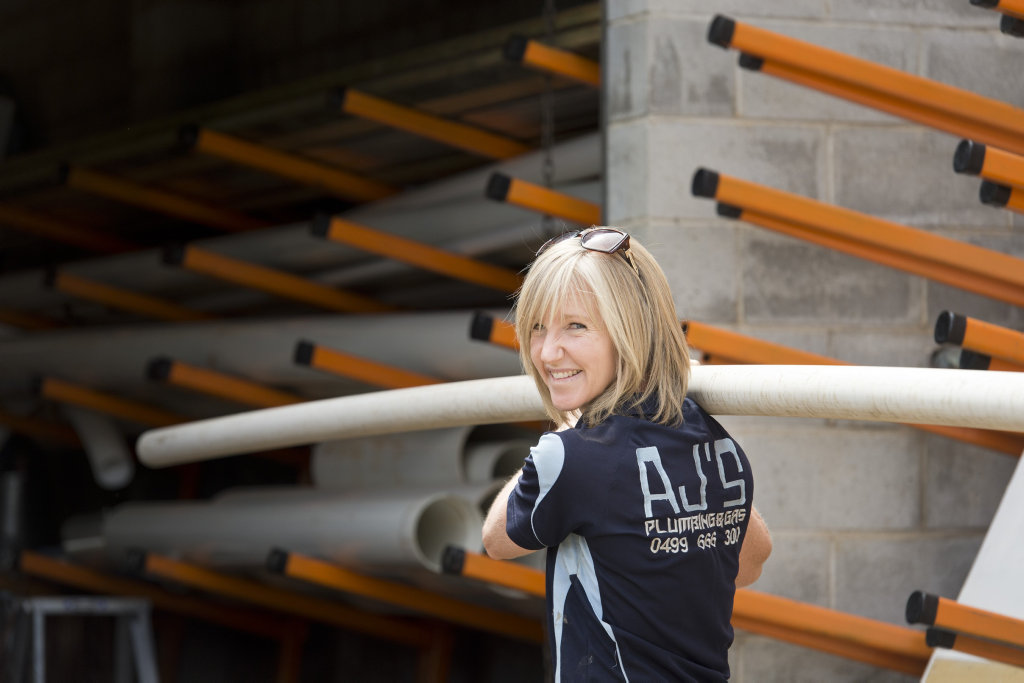 AJ's Plumbing and Gas employee Kirsty Train. AJ's Plumbing and Gas employee Kirsty Train.