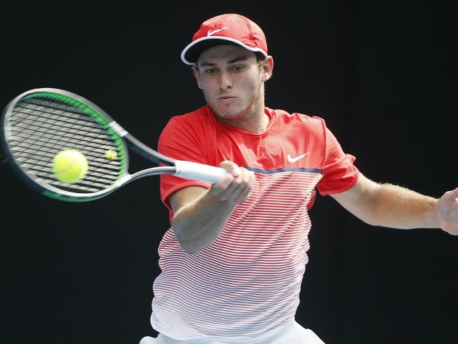 Queensland junior Oliver Anderson in action in the Australian Open Boys final this year. Queensland junior Oliver Anderson in action in the Australian Open Boys final this year.