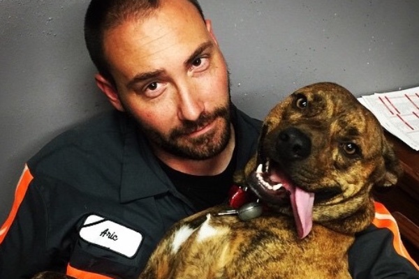 Aric Hoogerwerf with his dog Zeus. Aric Hoogerwerf with his dog Zeus.
