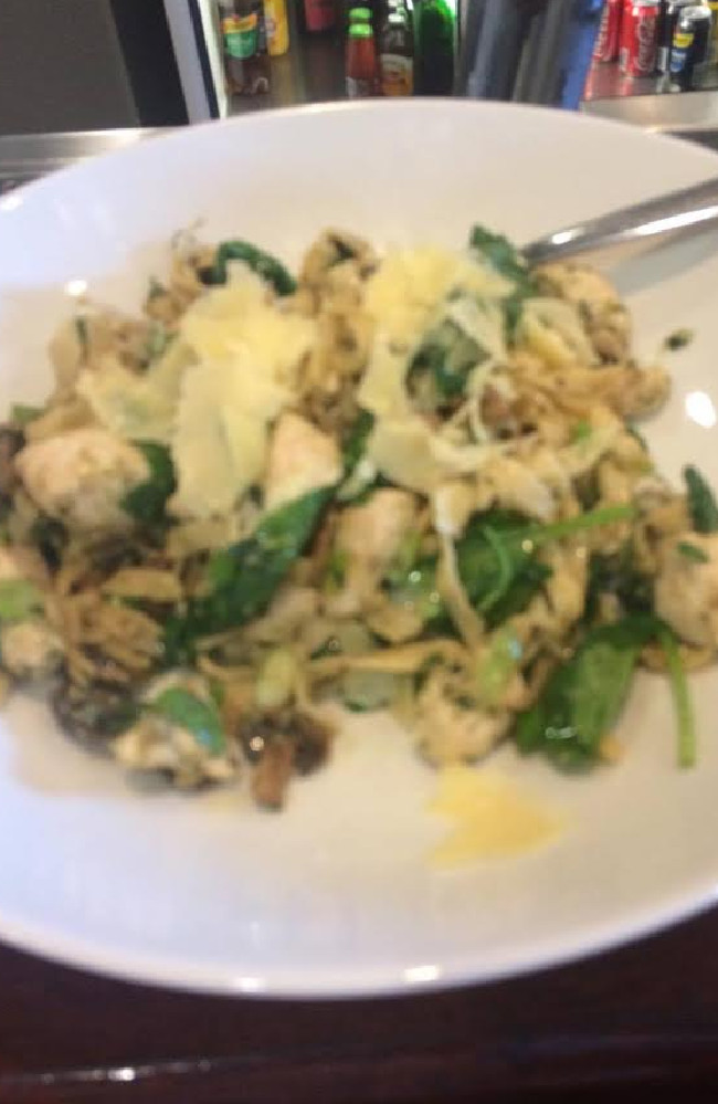 The plate of pasta that’s listed as $18. The plate of pasta that’s listed as $18.