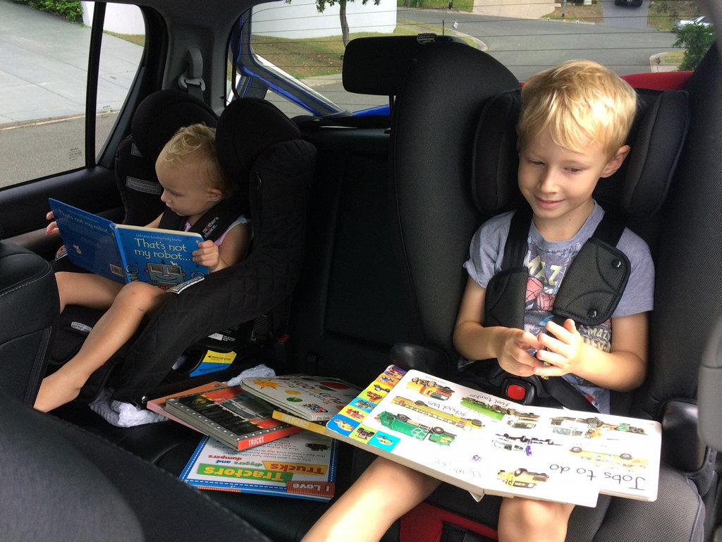 Kids in rear seat of long term test 2016 Toyota HiLux SR5. Kids in rear seat of long term test 2016 Toyota HiLux SR5.