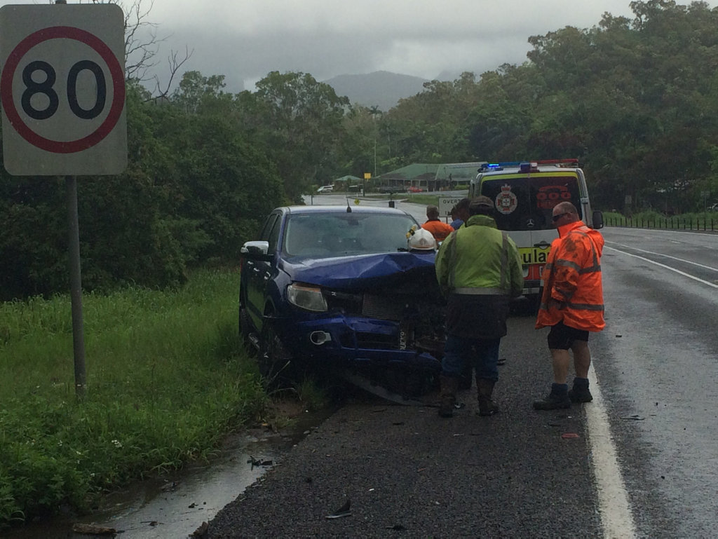 Two cars collided at The Leap on the Bruce Hwy Two cars collided at The Leap on the Bruce Hwy