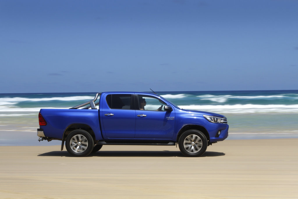 BEACH BASHING: HiLux SR5 in its element along Teewah Beach at Noosa North Shore as part of our long-term test of the best-selling Toyota 4x4 ute BEACH BASHING: HiLux SR5 in its element along Teewah Beach at Noosa North Shore as part of our long-term test of the best-selling Toyota 4x4 ute