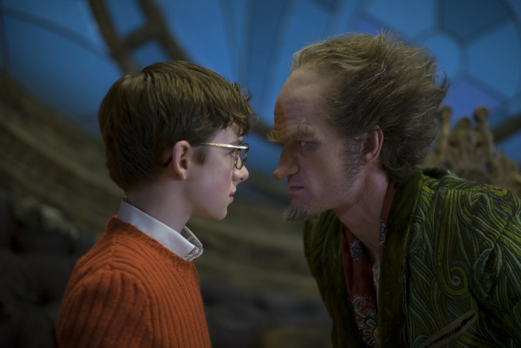 Louis Hynes and Neil Patrick Harris in a scene from A Series Of Unfortunate Events. Louis Hynes and Neil Patrick Harris in a scene from A Series Of Unfortunate Events.