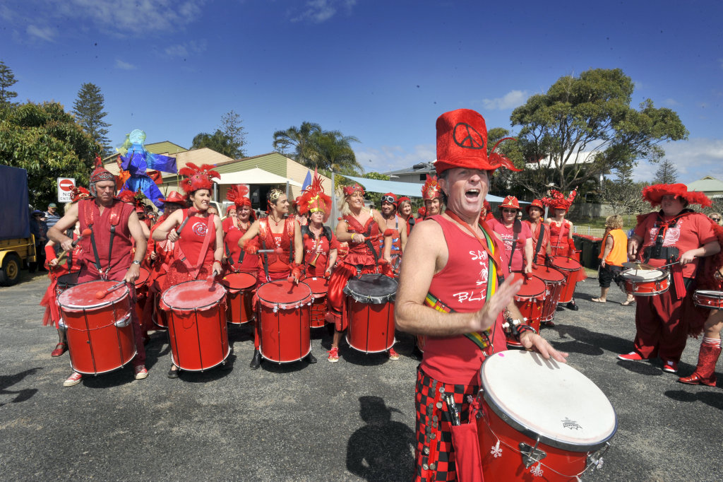 THE DRUMS ARE SILENT: Paul Barrett heading the Samba Blisstas at a festival in Yamba in 2010. THE DRUMS ARE SILENT: Paul Barrett heading the Samba Blisstas at a festival in Yamba in 2010.