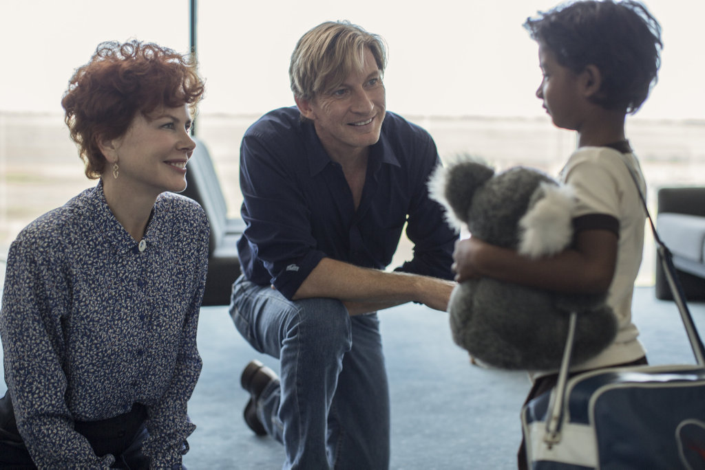 Nicole Kidman, David Wenham and Sunny Pawar in a scene from the movie Lion. Nicole Kidman, David Wenham and Sunny Pawar in a scene from the movie Lion.