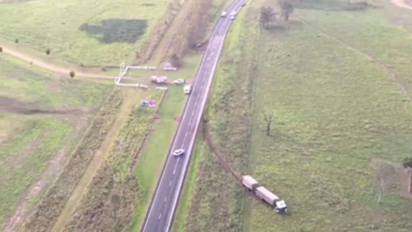 The Brisbane Valley Highway is partially open with traffic diversions in place as council workers continue to clear the area of debris. The Brisbane Valley Highway is partially open with traffic diversions in place as council workers continue to clear the area of debris.