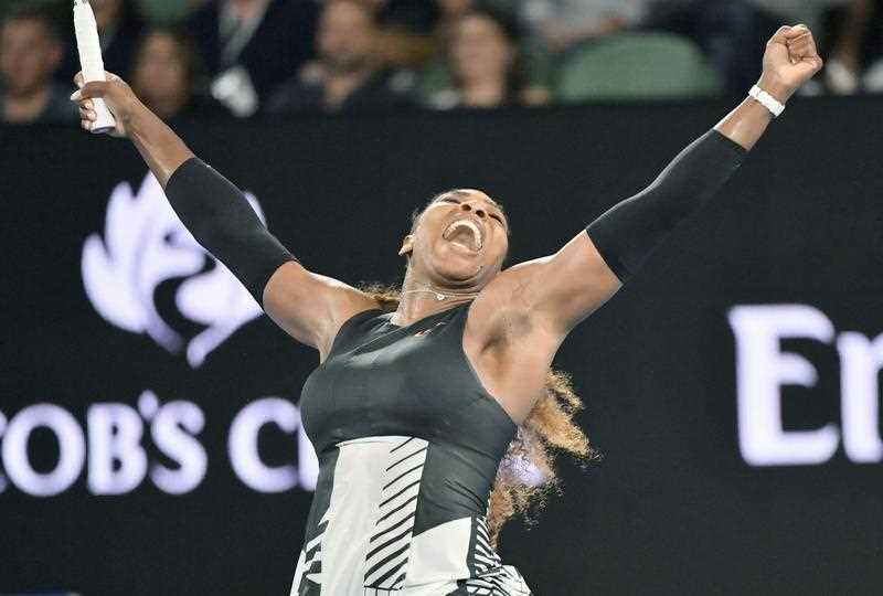 Serena Williams reacts after defeating Lucie Safarova of the Czech Republic 6-3, 6-4 in the second round of the Australian Open in Melbourne on Jan. 19, 2017. Serena Williams reacts after defeating Lucie Safarova of the Czech Republic 6-3, 6-4 in the second round of the Australian Open in Melbourne on Jan. 19, 2017.
