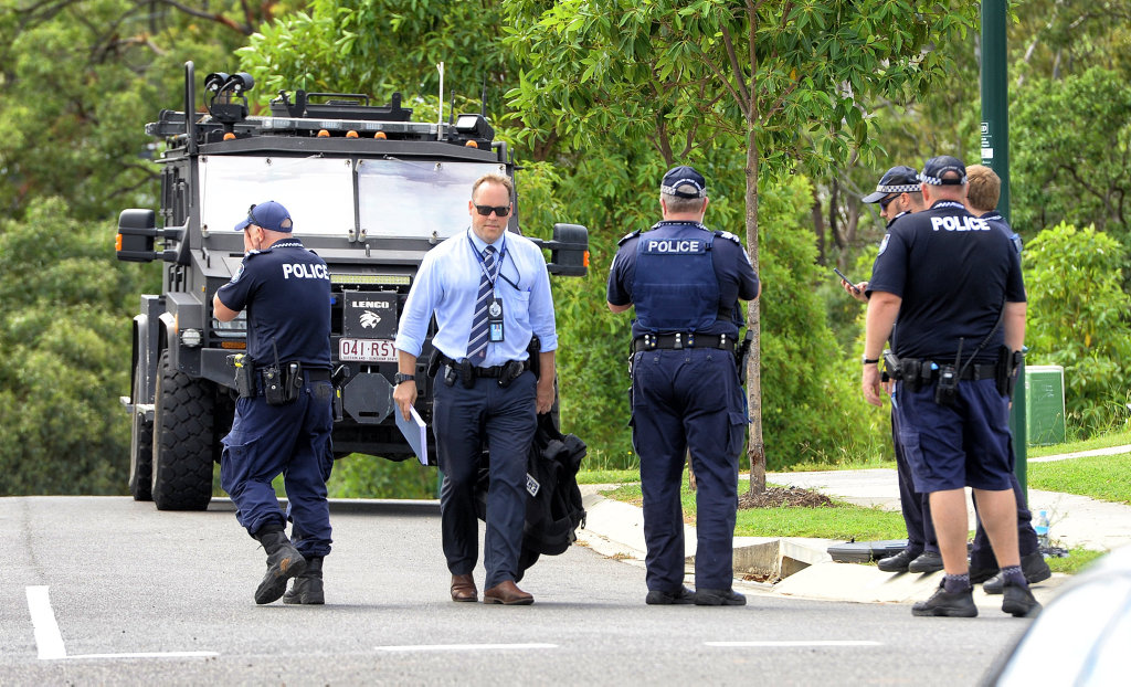 Police on Charlotte Court in Leichhardt on Saturday morning. Police on Charlotte Court in Leichhardt on Saturday morning.