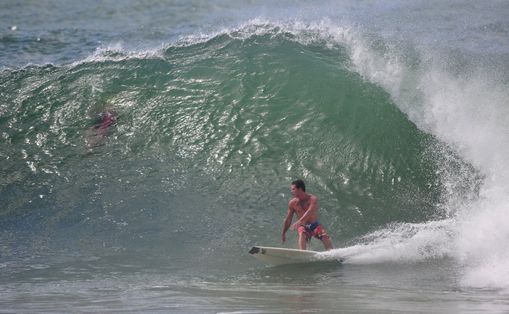 NOT FOR THE FAINTHEARTED: Cyclonic swell at Noosa points on March 20, 2010, on the finals weekend of the Noosa Festival of Surfing.