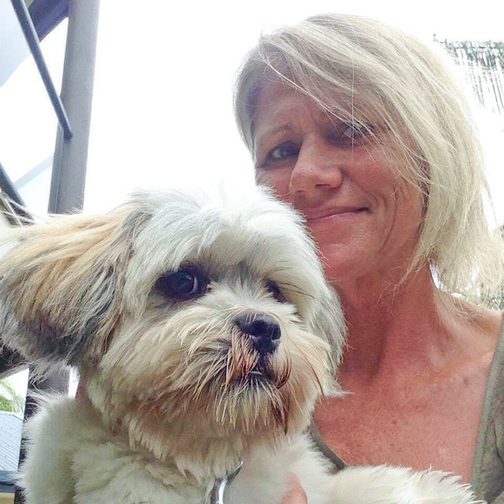 Leanne Cassell with her eight-month-old pup Chia. Leanne Cassell with her eight-month-old pup Chia.