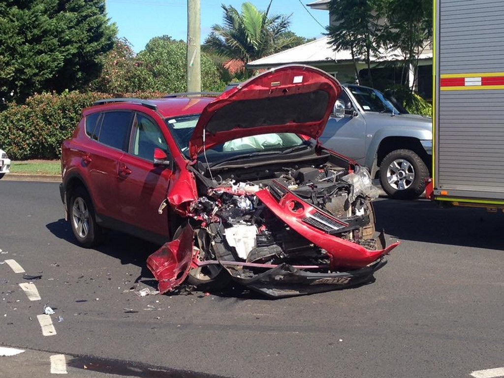 One patient has been taken to hospital in a stable condition after a car was smashed up as a result of colliding with a truck in Newtown this morning.