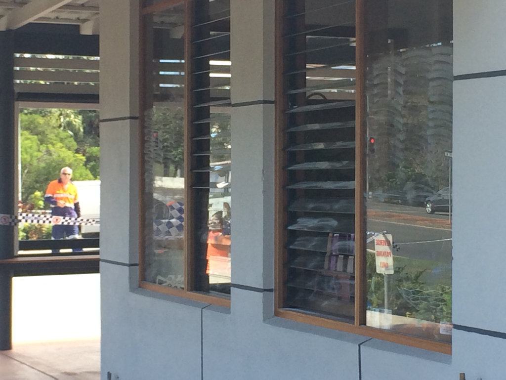 Fingerprint dust on windows at North Coffee. Fingerprint dust on windows at North Coffee.