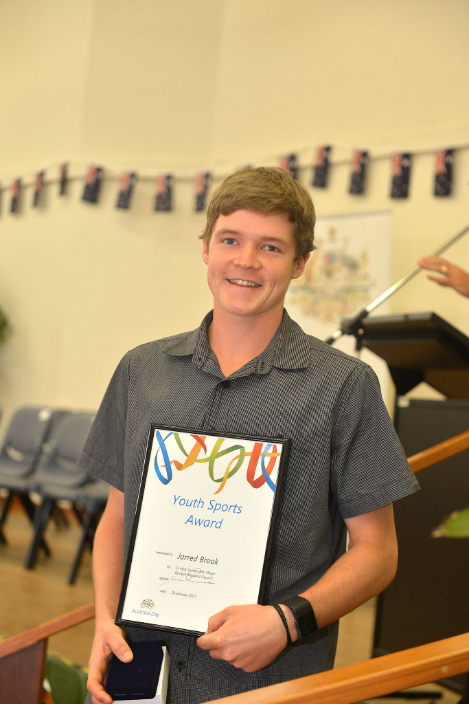 Australia day awards and Citizenship ceremony in Gympie Youth Sports Awards Jarred Brook. Australia day awards and Citizenship ceremony in Gympie Youth Sports Awards Jarred Brook.