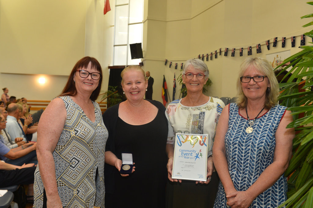 Australia day awards and Citizenship ceremony in Gympie Community Event of the Year Kim Walters, Kerri Eaton, Marion Sillett Julie Wright. Australia day awards and Citizenship ceremony in Gympie Community Event of the Year Kim Walters, Kerri Eaton, Marion Sillett Julie Wright.