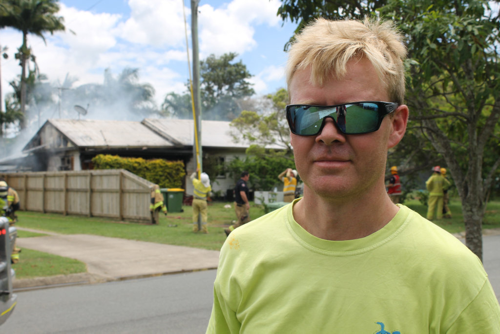 Brendan, a resident on Johnson St (who asked for his last name to be withheld), was woken suddenly when the fire began to rip into a home across the road. Brendan, a resident on Johnson St (who asked for his last name to be withheld), was woken suddenly when the fire began to rip into a home across the road.