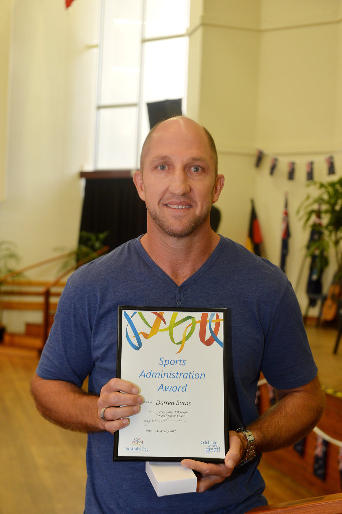 Ausralia day awards Darren Burns Sports administration. Ausralia day awards Darren Burns Sports administration.