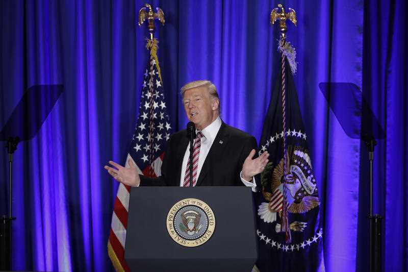 President Donald Trump speaks at the Republican congressional retreat in Philadelphia, Thursday, Jan. 26, 2017. President Donald Trump speaks at the Republican congressional retreat in Philadelphia, Thursday, Jan. 26, 2017.