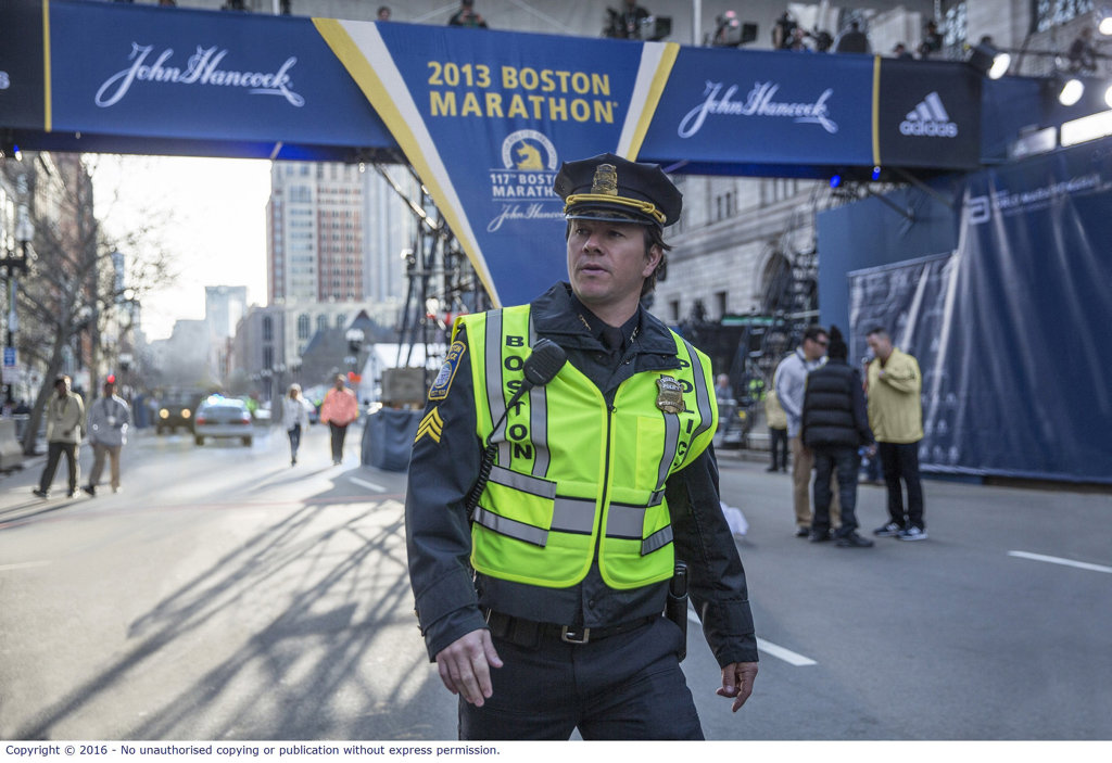 Mark Wahlberg in a scene from the movie Patriots Day. Mark Wahlberg in a scene from the movie Patriots Day.