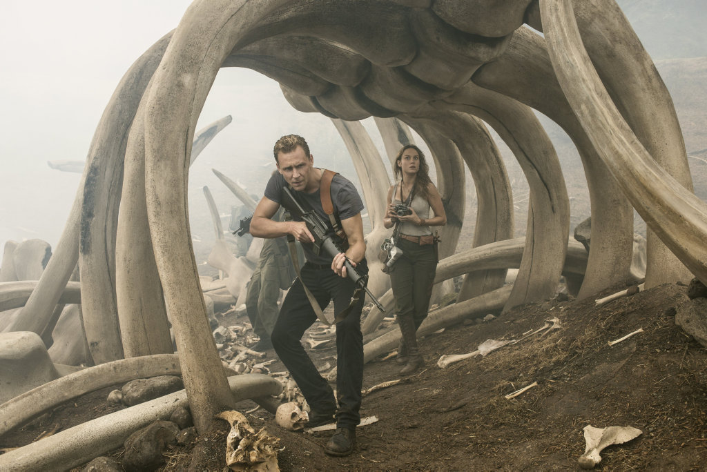 Tom Hiddleston and Brie Larson in a scene from the movie Kong: Skull Island. Tom Hiddleston and Brie Larson in a scene from the movie Kong: Skull Island.
