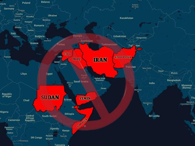 The countries affected by Mr Trump’s executive order. The countries affected by Mr Trump’s executive order.