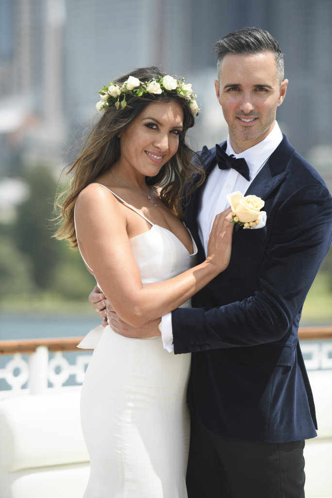 Nadia and Anthony pictured during their wedding on Married At First Sight. 