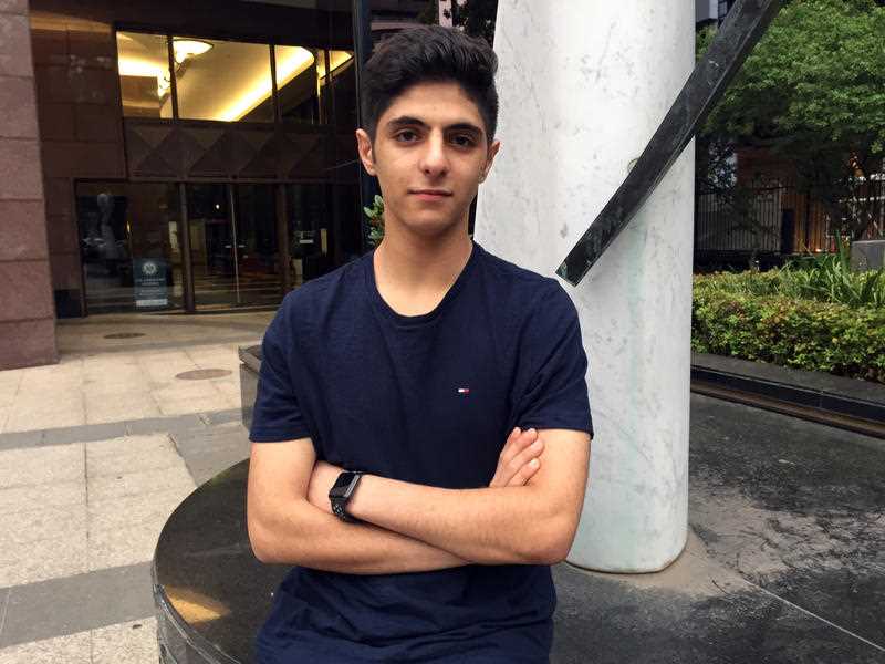 Pouya Ghadirian had his visa denied after applying for one to attend a school camp in the US. Pouya Ghadirian had his visa denied after applying for one to attend a school camp in the US.