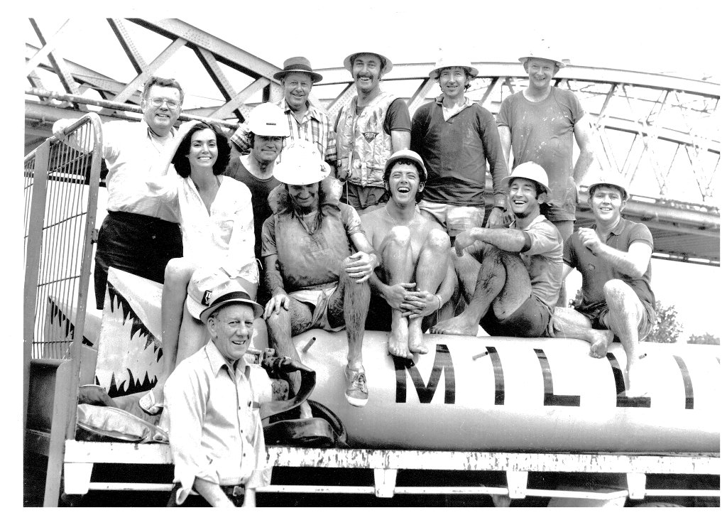 Millaquin Mill's team at the Harvest Festival Raft Race, September 30, 1978. Photo submitted by Bundaberg Sugar Millaquin Mill's team at the Harvest Festival Raft Race, September 30, 1978. Photo submitted by Bundaberg Sugar