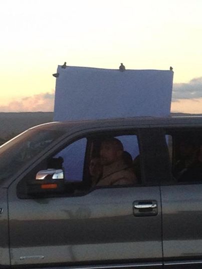 Dwayne 'The Rock' Johnson on set in the Lockyer Valley for his new movie San Andreas. Dwayne 'The Rock' Johnson on set in the Lockyer Valley for his new movie San Andreas.