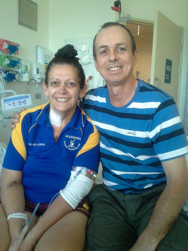 Tracey Slatter seven days after her double lung transplant, with her husband Greg. Tracey Slatter seven days after her double lung transplant, with her husband Greg.
