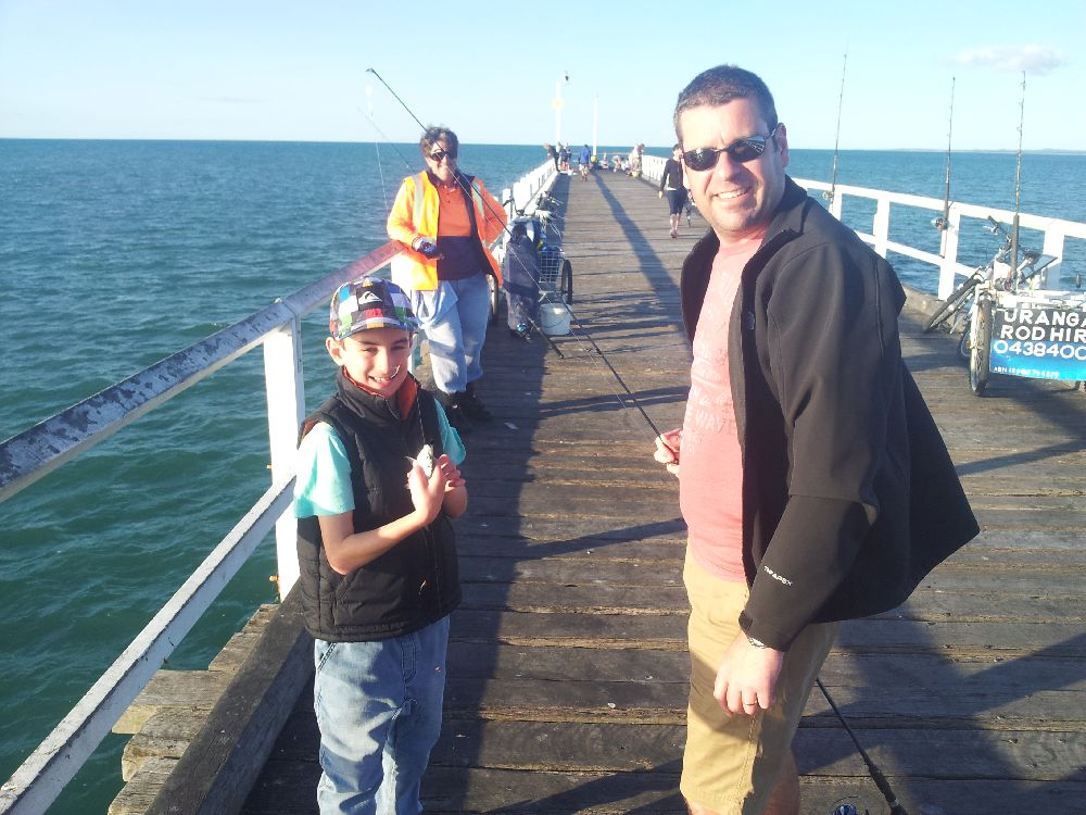 School holidays, kids, time to learn to fish.