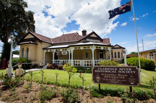 Home of the Clarence River Historical Society, Schaeffer House Museum in Fitzroy St, Grafton. Home of the Clarence River Historical Society, Schaeffer House Museum in Fitzroy St, Grafton.