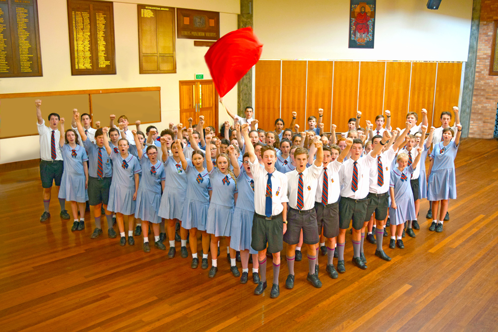 Some of the 100 students who will participate in the Les Miserables musical.